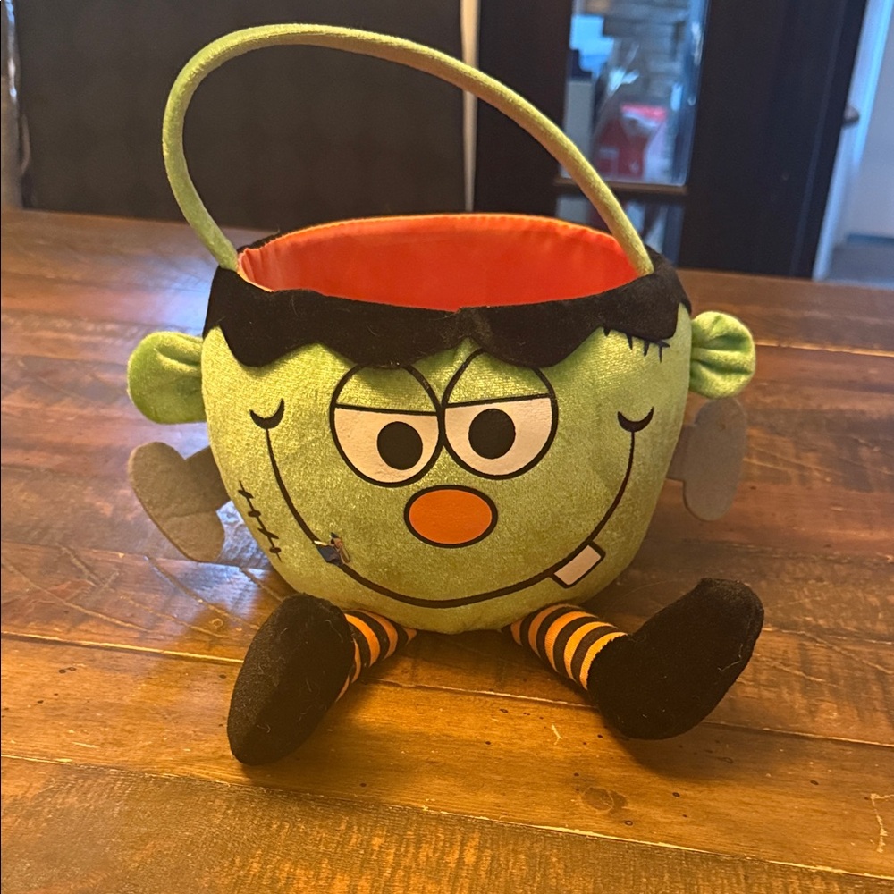 Green Monster Halloween Trick-or-Treat Basket